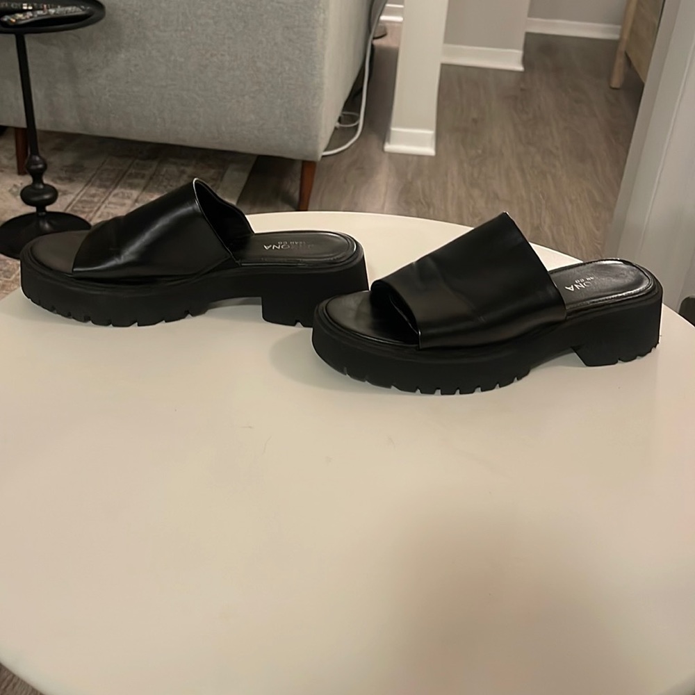 Arizona leather clog sandals open toe, slight platform